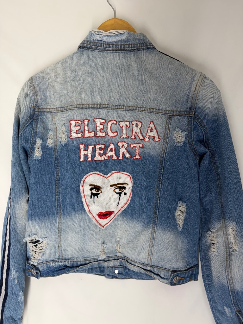 Marina And The Diamonds Electra Heart Custom Distressed Denim Trucker Jacket M